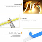 A 5V USB LED Light Strip, COB LED Strip Lights, White 5V LED Lights, Small LED Strip Light, TV Lights for TV Under Cabinet Kitchen Living Room Shelving or Displays (Warm 3.28ft)