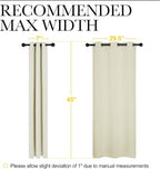 NICETOWN Room Darkening Curtain Panels for Cafe, Thermal Insulated Grommet Top Room Darkening Draperies/Drapes for Window (Beige, 2 Panels, W34 x L45)