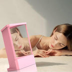 Non-Reversing Mirror, Professional Mirror Precision True Vanity Makeup Mirrors Non-Magnifying Tabletop Mirrors for Accurate Reflections Pink S