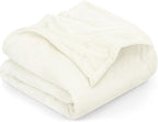Utopia Bedding Fleece Blanket King Size Ivory 300GSM Luxury Fuzzy Soft Anti-Static Microfiber Bed Blanket (90x102 Inch)