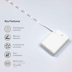 Battery Powered LED Strip Lights, 3 Pack 40 Inch Cordless White LED Light Strips for Shelves and Under Cabinet Indoor Use, Battery Operated LED Strip Lights, Cool White 6500K