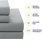 Sweet Home Collection 7 Piece Comforter Set Bag Solid Color All Season Soft Down Alternative Blanket & Luxurious Microfiber Bed Sheets, Florence, Queen