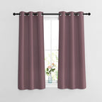 NICETOWN Blackout Dry Rose Curtains 48 inch Length for Bedroom - Thermal Insulated Solid Grommet Vertical Drapes Short Window Treatments Room Darkening for Kitchen/Cafe (Set of 2, W37 x L48)