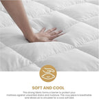 Superior Mattress Topper, Down Alternative, 2 Inch Deep Sized Bed Pillow Top, Comfort Pad, Fluffy Mattress-Topper Protector, Plush Cooling Extra Soft, Hotel Quality, Full, White