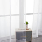 OWENIE Sheer White Curtains, Sheer Curtains 63 inch Length 2 Panels Set, Rod Pocket Voile Fimly Sheer Drapes for Living Room/Bedroom, 2pcs, Each 59" W x 63" L