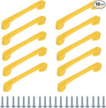 uxcell 10 Pack Plastic Cartoon Drawer Pulls, 5" ABS Closet Wardrobe Door Handle Furniture Accessory for Home Kitchen Cupboard, Yellow