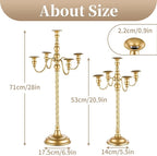 Sziqiqi 28In Floor Candelabra Tall Taper Candlestick for Candle and Floral Metal Candle Holders Table Centerpiece for Wedding Party Event Room