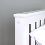 Max & Lily Twin Bed Frame with Slatted Headboard, Solid Wood Platform Bed for Kids, No Box Spring Needed, Easy Assembly, White