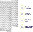 Cal King Size Bed Sheets - 6 Piece 1500 Supreme Collection Fine Brushed Microfiber Deep Pocket California King Sheet Set Bedding - 2 Extra Pillow Cases, Great Value, California King, Chevron Gray