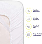 Full Size Bed Sheets - 6 Piece 1500 Supreme Collection Fine Brushed Microfiber Deep Pocket Full Sheet Set Bedding - 2 Extra Pillow Cases, Great Value, Full, White