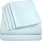 Sweet Home Collection 6 Piece 1500 Supreme Collection Brushed Microfiber Deep Pocket Sheet Set-2 Extra Pillow Cases, Great Value, Rv Short Queen, Aqua