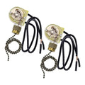 Ceiling Fan Light Switch Zing Ear Pull Chain ZE-109 Fan Light Switch, On-Off Speed with Pull Chain Compatible with Ceiling Fans, Lamps and Wall Lights (2, Bronze)