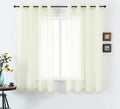 DUALIFE 63 Inch Length Curtain Drapes for Bedroom Grommet Light Filtering Semi Sheer Farmhouse Style Living Room Curtains 2 Panels 52X63 Inches Cream Beige