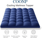 COONP Twin XL Mattress Topper, Extra Thick Pillowtop, Cooling Plush Mattress Pad Cover Bed Topper Protector with 8-21 Inch Deep Pocket (Navy Blue, Twin XL)