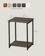 VASAGLE Side Tables Set of 2, Small End Table, Nightstand for Living Room, Bedroom, Office, Bathroom, Chestnut Brown and Classic Black ULET272B74