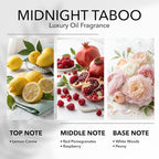 Midnight Taboo Diffuser Oil, Inspired by Luxury Hotels, 1.6 Fl Oz, 50 mL Hotel Scent for Home, Office, Bathroom, Aromatherapy Blend of Essential Oil, Lemon & Pomegranate Scents