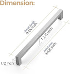 Ravinte 3 Pack 8-4/5 Inch Kitchen Square Cabinet Handles Satin Nickel Cabinet Pulls Brushed Nickel Drawer Pulls Kitchen 8-4/5 Inch Hole Center