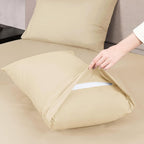 Mejoroom Full Size Sheet Set - Soft Microfiber Bed Sheets - Deep Pocket Fitted Sheet, Breathable, Soft, Wrinkle & Fade Resistant - 4 Piece (Full, Taupe)