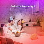GUPUP 50 FT LED Strip Lights,Bluetooth LED Lighting for Bedroom, Color Changing Light Strip with Music Sync, Phone Controller and IR Remote(APP+Remote +Mic)