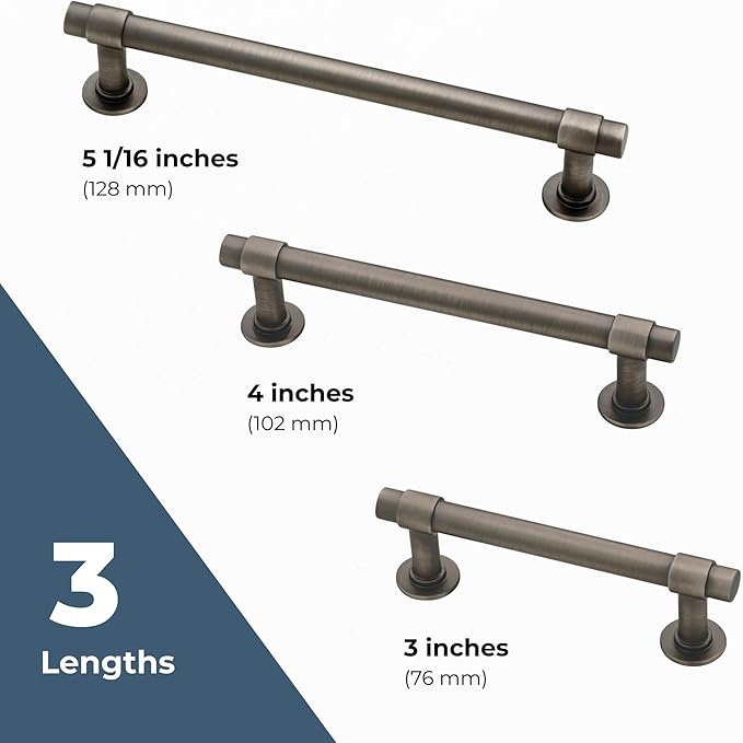 Franklin Brass - Francisco Heirloom Silver Cabinet Handles 4 Inch (4") Hole Center Pulls | Easy Install, Durable Hardware for Kitchen Cabinet Door, Drawers, Dresser Pull, Furniture (10 Pack)