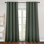 NICETOWN Dark Mallard Room Darkening 102 inch Curtains, Grommet Thermal Curtains Weighted Window Treatments for Living Room/Farmhouse, W46 x L102, 2 Panels