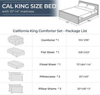 HEVUMYI Red Cali-King Comforter Set - 7-Piece All Season Bed in a Bag Cali-King, Ultra Soft Bedding Set with Comforter, Flat Sheet, Fitted Sheet, Pillowcases, Pillow Shams