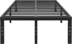 ALDRICH 18 Inch Metal California King Size Bed Frame - Black Basic Steel Slats Cali Platform, Easy Assembly Heavy Duty Noise Free Cal Bedframes, No Box Spring Needed