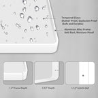 LOAAO 22x30 Inch White Metal Framed Bathroom Mirror for Wall, White Bathroom Vanity Mirror Farmhouse, Large Rounded Rectangle Mirror, Anti-Rust, Hangs Horizontally or Vertically