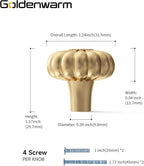 goldenwarm 6 Pack Gold Dresser Knobs for Drawer Knob for Cabinet Pulls Hardware Handle Brushed Brass Vintage Luxury Pull