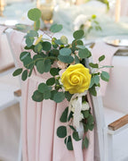 JOYLEX Artificial Flowers Realistic Roses, 50pcs Real Looking Fake Roses with Stem for DIY Wedding Bouquets Centerpieces Bridal Shower Party Home Romantic Decorations (Yellow)