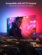 Govee Envisual TV LED Backlight T2 with Dual Cameras, 11.8ft RGBIC Wi-Fi LED Strip Lights for 55-65 inch TVs, Double Strip Light Beads, for Home Decorations, Smart App Control, Music Sync