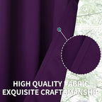 BGment Blackout Curtains - Grommet Thermal Insulated Room Darkening Bedroom and Living Room Curtain, Set of 2 Panels (52 x 95 Inch, Royal Purple)