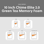 Signature Design by Ashley 10 Inch Chime Elite 2.0 Firm Green Tea Memory Foam Mattress for Cool Sleep and Pressure Relief, Queen, Fiberglass Free, Mattress In A Box