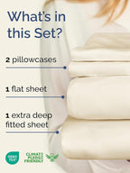Extra Deep Twin Sheet Set - 4 Piece Breathable & Cooling Sheets - Hotel Luxury Bed Sheets Set - Easy & Secure Fit - Soft, Wrinkle Free & Comfy Sheets Set - Off White Sheet Set with Extra Deep Pockets