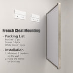24x30 Inch Silver Bathroom Mirror, Brushed Metal Framed Vanity Mirror for Wall, Rounded Corner Rectangle Mirror, Anti- Rust (Horizontal/Vertical)