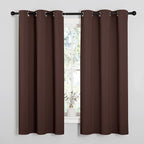 NICETOWN Nursery Essential Thermal Insulated Solid Grommet Top Blackout Curtains, Home Decoration Privacy Curtains for Bedroom (Chocolate Brown, 1 Pair, 42 x 63 inches)