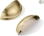 khtumeware 2 Pack 2-1/2" Drawer Pulls Champagne Bronze Cabinet Cup Pulls Kitchen Hardware Cabinet Handles Drawer Handles Knobs 2.5 inch Hole Center