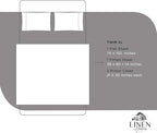 Linen Home 100% Cotton Percale Sheets Twin XL Size, Charcoal, Deep Pocket, 3 Pieces Set - 1 Flat, 1 Deep Pocket Fitted Sheet and 1 Pillowcase, Crisp Cool and Strong Bed Linen