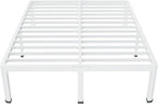 MAF 14 Inch Queen Metal Platform Bed Frame White with Round Corner Legs, 3000 LBS Heavy Duty Steel Slats Support, Noise Free, No Box Spring Needed, Easy Assembly