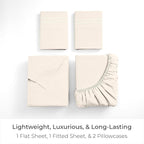 Mellanni Full Sheets Set - 4 PC Iconic Collection Bedding - Hotel Luxury, Extra Soft, Cooling Bed Sheets - Wrinkle, Fade, Stain Resistant (Full, Golden Ivory)