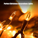 Christmas Lights Clear White 2 Pack Total 200 Count Incandescent Lights UL Certified Connectable Christmas Tree Lights with Green Wires for Indoor Outdoor Xmas, Wedding, Holiday, Home Decorations