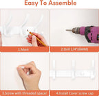 Coat Rack Wall Mount, Coat Hook Wall Mount, Wall Hooks for Hanging, Hat Rack for Walls, Coats Hanger with 10 Hook, Towel Hooks for Bathrooms (1 Pack, White)