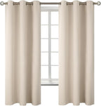 BGment Blackout Curtains - Grommet Thermal Insulated Room Darkening Bedroom and Living Room Curtains, Set of 2 Panels (38 x 63 Inch, Champagne)