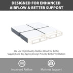 Nutan Inch Sturdy Box Spring for Mattress Support-Durable and Fully Assembled, Natural Wood King(Fold), Gray, 4" Foundation