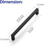 Ravinte 3 Pack 8 Inch Square Cabinet Handles - Matte Black Pulls for Kitchen Drawers and Cabinets - Hardware Handles