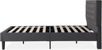 ZINUS Dachelle Upholstered Platform Bed Frame, Mattress Foundation, Wood Slat Support, No Box Spring Needed, Eco Friendly WonderBox (TM) Packaging, Easy Assembly, Dark Grey, Full