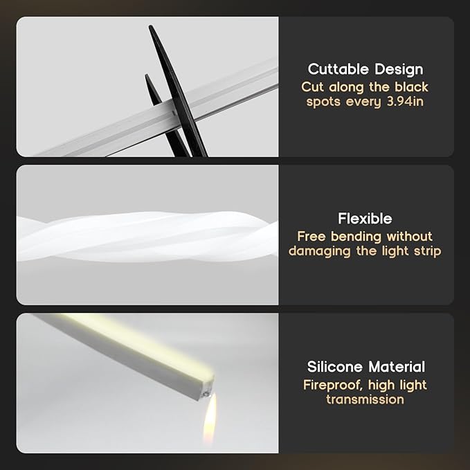 LED Strip Lights Neutral White 4000K,65.6ft 110-120V Neon Rope Lights,Flexible Silicone Outdoor Waterproof Neon Strip Lights for Bedroom,Mirror,Kitchen Cabinet, Living Room,Halloween Decor