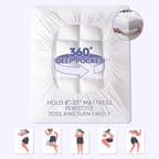 ABENE King Size Mattress Topper for Back Pain Relief, Extra Thick Mattress Pad Pillowtop, Soft Plush Mattress Cover Bed Topper with Deep Pocket, Overfilled Down Alternative Filling, White