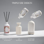M&SENSE Reed Diffuser Oil Refill, 16.9oz (500ml) with 10 Hollow Reed Sticks, Garden Party Scent Home Fragrance, Scented Oil Refills, Natural Essential Oils for Diffusers, Décor for Home Spa & Office