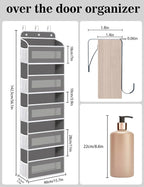 Over The Door Organizer, 5 Shelves Closet Door Hanging Storage and Organizer with 10 Mesh Pockets, Nursery Closet Organizer, Baby Essentials, Stuffed Animal Storage